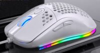 Rato mecânico para jogos com fio e iluminação RGB para e-sports