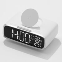 Despertador musical com carregador sem fio, Altifalante Bluetooth