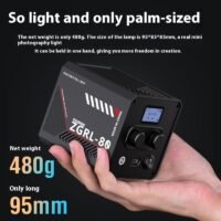 Luz de enchimento COB exterior portátil de alta potência de 80 W para fotografia e videos