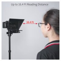 Teleprompter para Videografos e criadores de conteúdo  para câmara DSLR e tripé multifuncional para selfies com telemóvel
