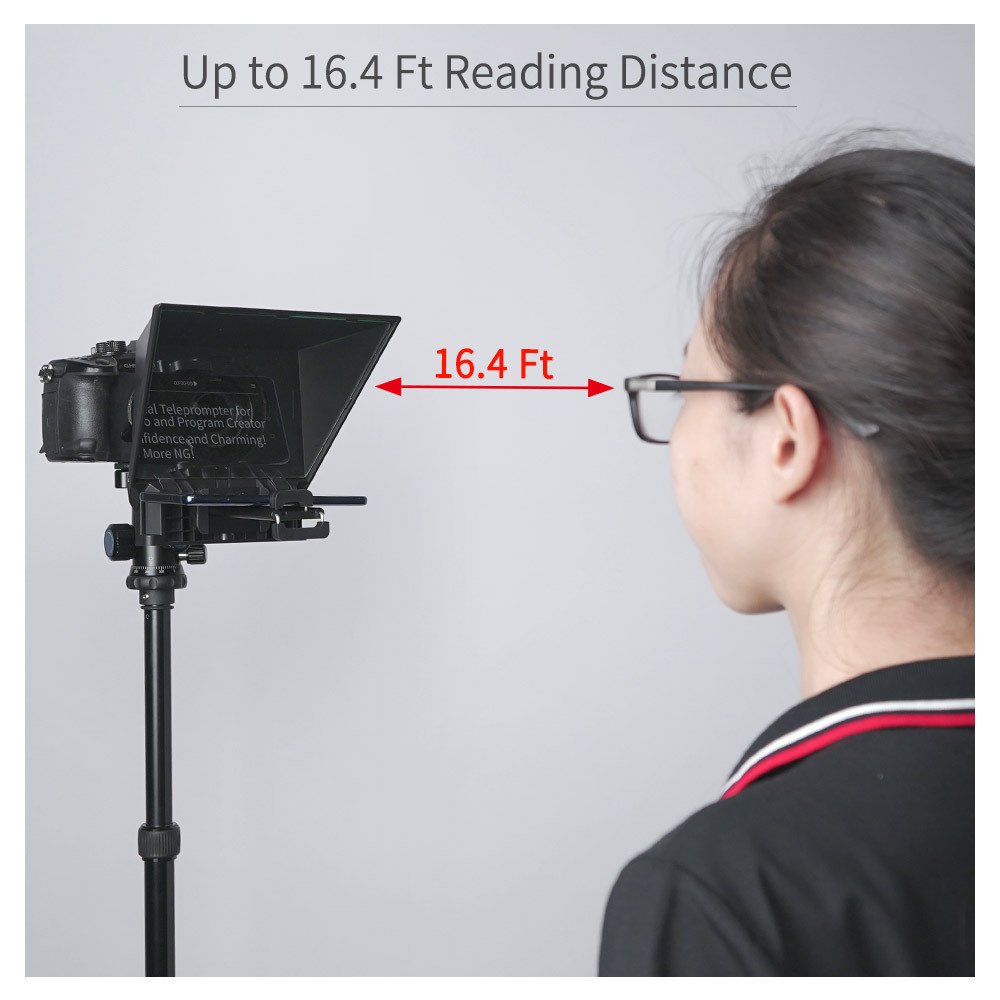 Teleprompter para Videografos e criadores de conteúdo  para câmara DSLR e tripé multifuncional para selfies com telemóvel