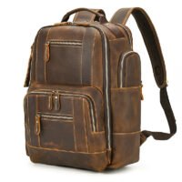Mochila Original para homem em pele de bovino, grande capacidade, para computador de 15 polegadas.
