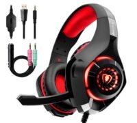 Auscultadores Gaming ENKES para Ps4 Ps5 Xbox One Conforto Redução de Ruído Crystal Clarity 3,5 Mm Led Profissional com Microfone P
