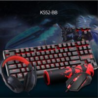 Teclado mecânico com fio monocromático luminoso para jogos de e-sports, eixo verde.