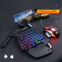 Conjunto de teclado para Smartphone Game Throne com uma mão, colorido.